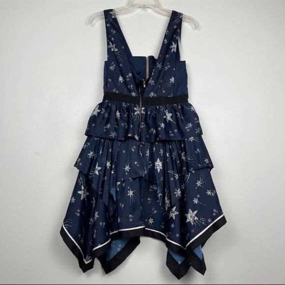 Self-Portrait Star Print Flare Handkerchief Dress - Picture 7 of 7